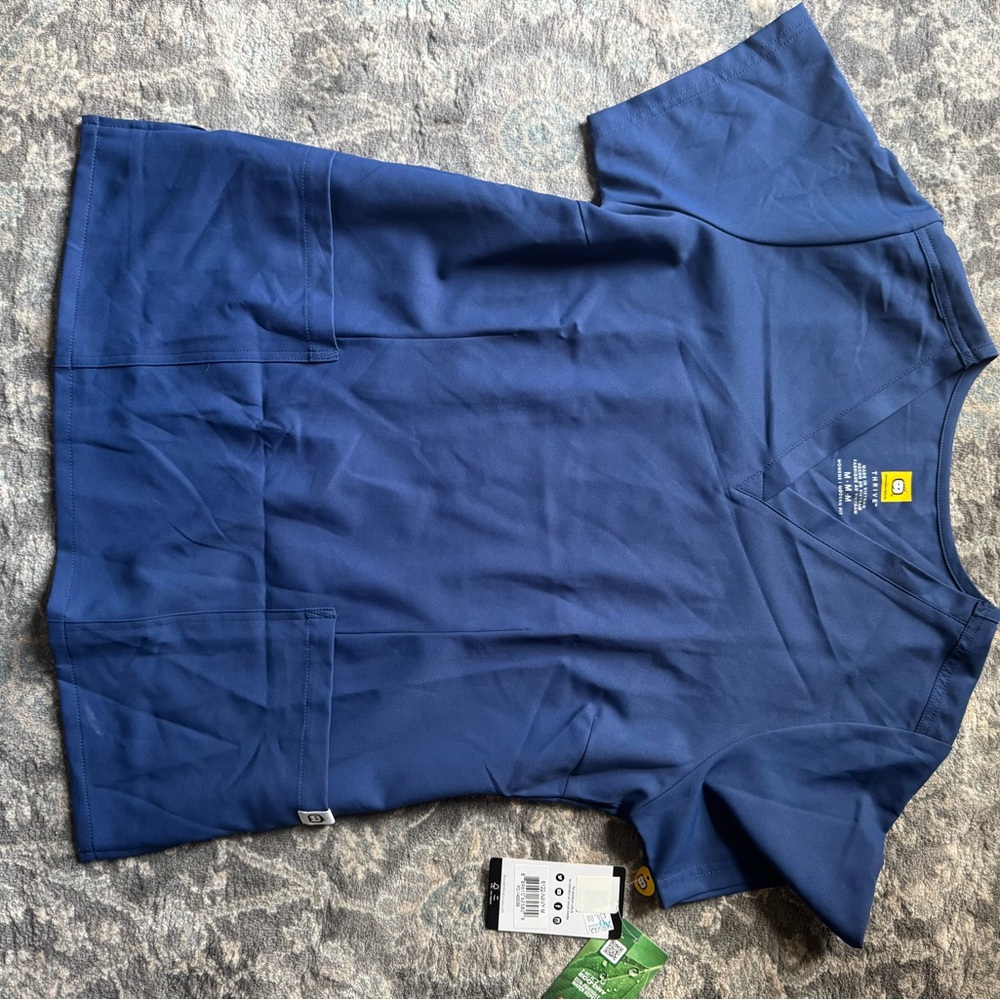 Blue V-Neck Scrub Top